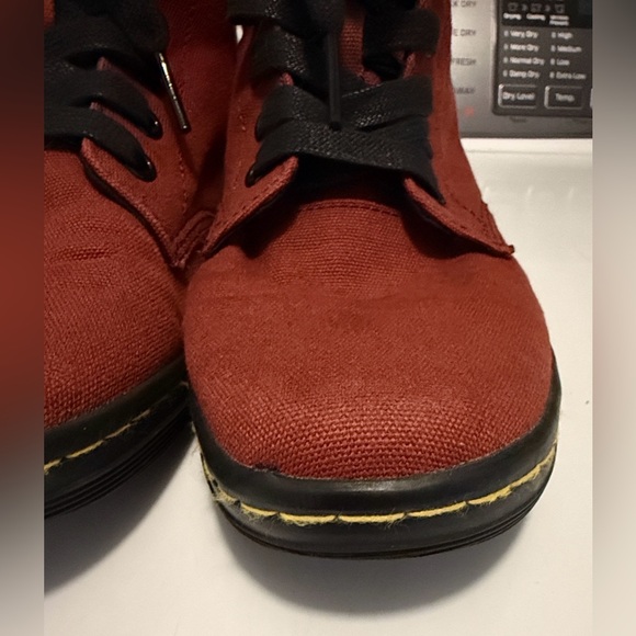 DR MARTENS Maelly Women's Lightweight Canvas Maroon Red Sneaker Boots Size 7 - Picture 6 of 12
